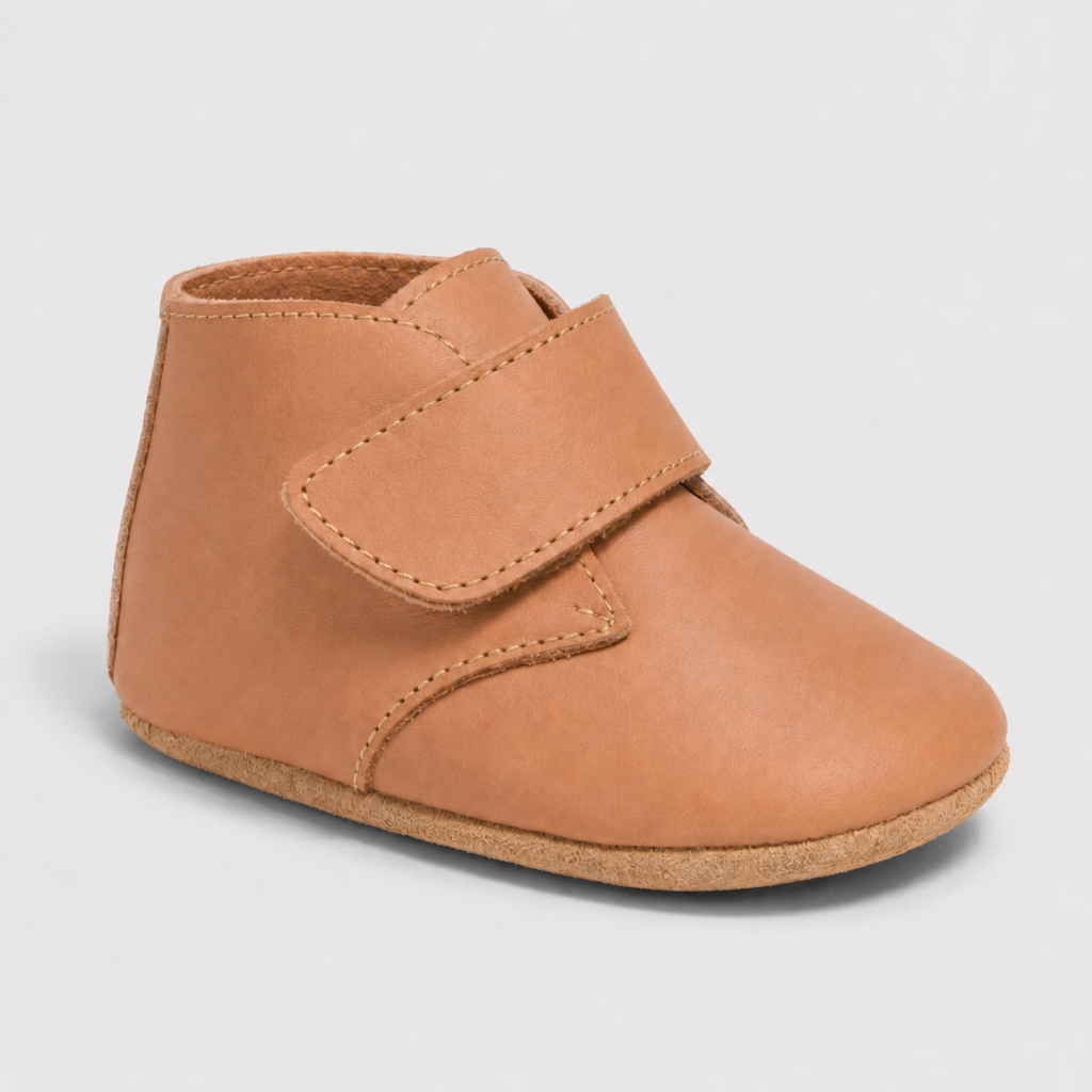Leather baby booties for newborn and private label collections