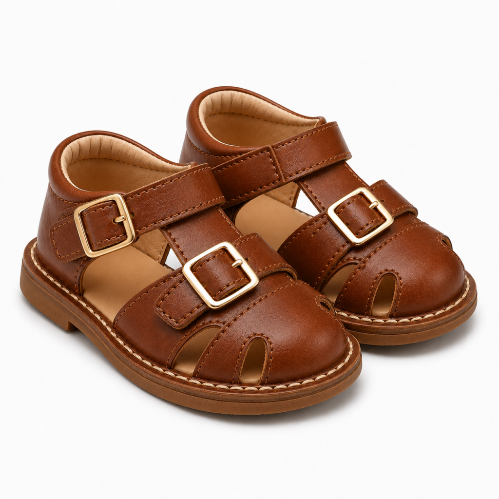 Kids leather sandals for wholesale and private label